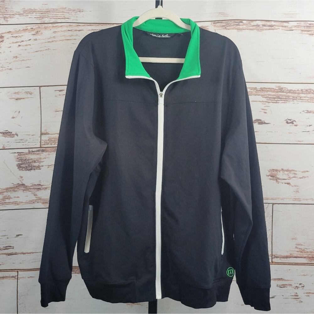 Travis Mathew Golf Jacket Full Zip Black Green Size XL